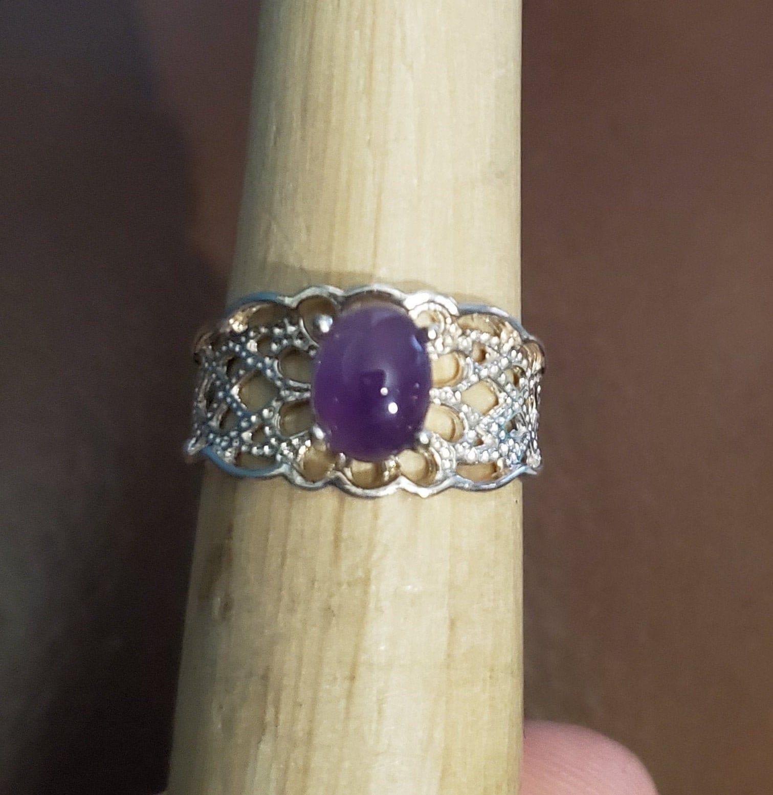 Amethyst Sterling Silber Ring - Größe 6 1/2 von LoveRocksLapidary