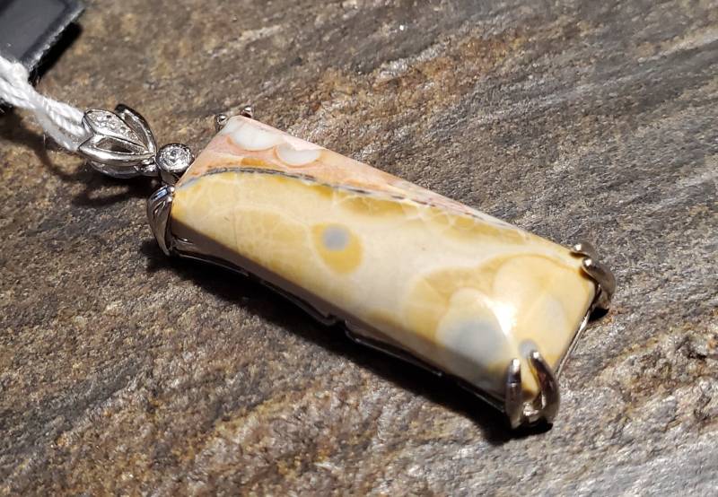 Rechteck-Ozean-Jaspis-Anhänger Mit Cz Verschönern von LoveRocksLapidary