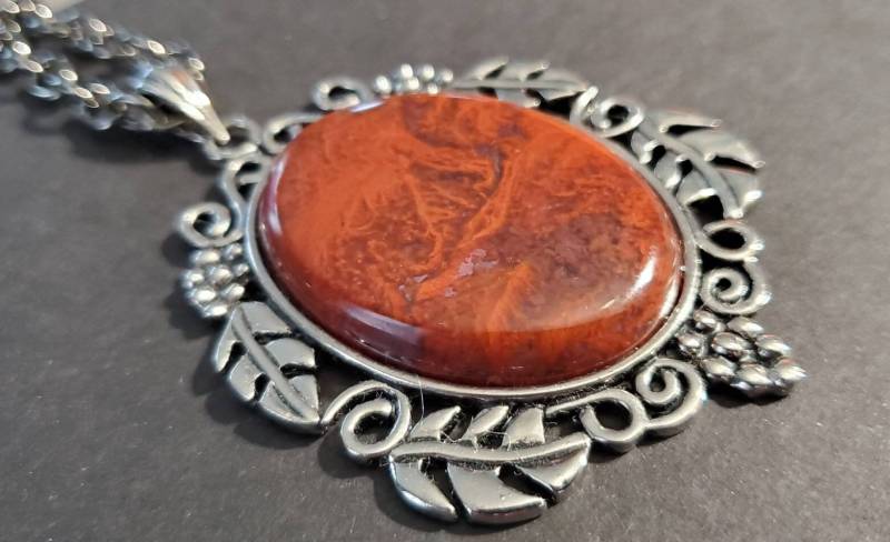 Viktorianisch-Inspirierte Achat Silber Halskette von LoveRocksLapidary