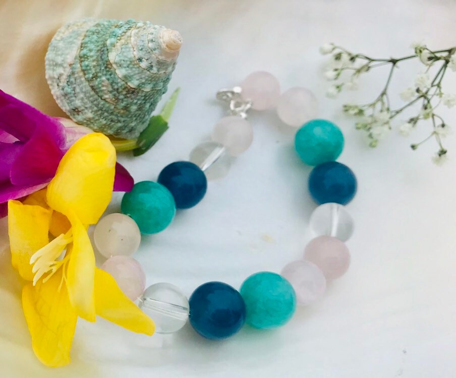 Bunte Edelstein Perlen Armband, Casual Geschenk Für Sie, Stapeln Strand Armband Bunte Edelstein Perlen Armband, Casual Geschenk Für Sie, Stapeln Strand Armband von LoveRosieJewellery