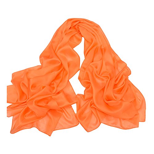 LoveSilk Luxus Damen Seidentuch 100% Seiden-schals Stola Orange von LoveSilk-Schals