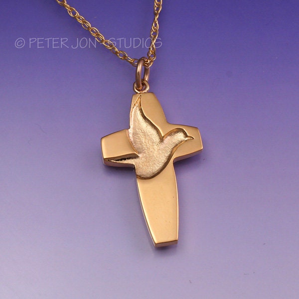 14K Gold-Fill Taube Im Kreuz Christliche Kreuz Halskette - Inklusive 18 "- 24" Kette, Friedenstaube 14K Gold-Fill Taube Im Kreuz Christliche Kreuz Halskette - Inklusive 18 "- 24" Kette, Friedenstaube von LoveSoWide