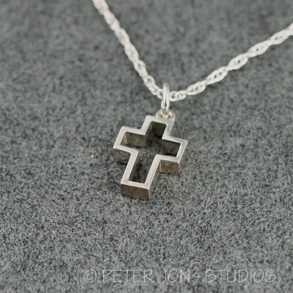 Box Cross Handgemachte, Kleine Zierliche Halskette Aus Sterlingsilber, Christlicher Schmuck Box Cross Handgemachte, Kleine Zierliche Halskette Aus Sterlingsilber, Christlicher Schmuck von LoveSoWide