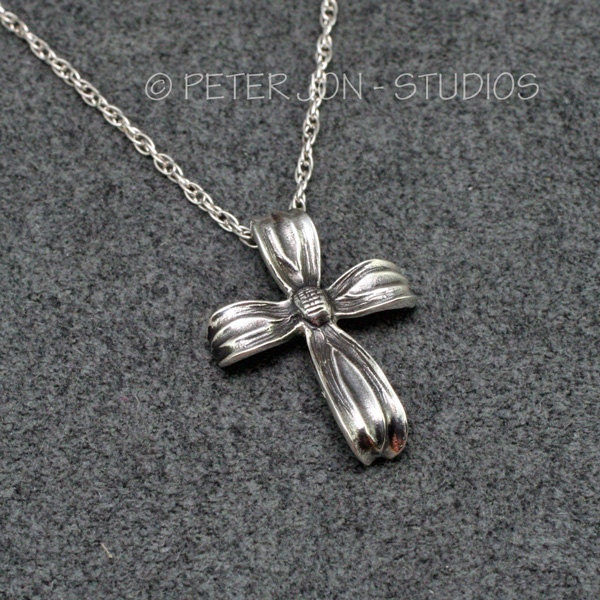 Dogwood Cross Handgemacht in Massivem Sterling Silber, Christian Halskette Dogwood Cross Handgemacht in Massivem Sterling Silber, Christian Halskette von LoveSoWide