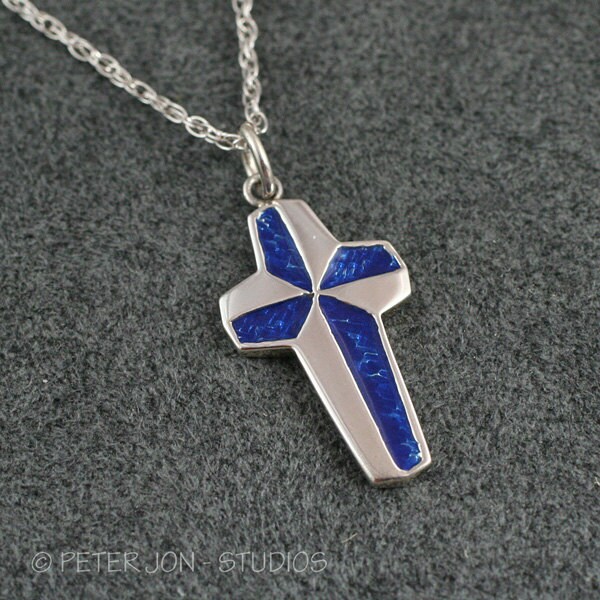 Emaille Kreuz Kette in Sterling Silber - Deine Wahl Der Emaille Farbe Emaille Kreuz Kette in Sterling Silber - Deine Wahl Der Emaille Farbe von LoveSoWide