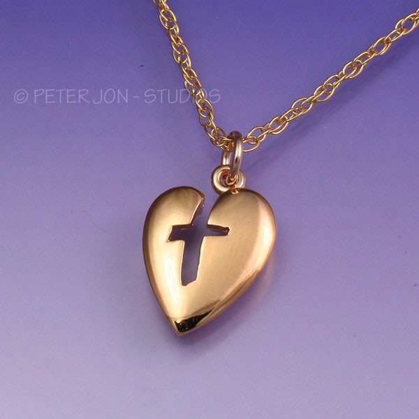 Gold Fill Kreuz Im Herz Halskette, Enthält 18 "-24" Gold-Fill Drahtseilkette Gold Fill Kreuz Im Herz Halskette, Enthält 18 "-24" Gold-Fill Drahtseilkette von LoveSoWide