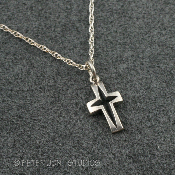 Kleines Sternkreuz Halskette in Sterling Silber, Christliches Kreuz Kleines Sternkreuz Halskette in Sterling Silber, Christliches Kreuz von LoveSoWide