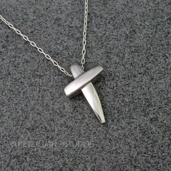 Poliertes Gesicht Kreuz Halskette Aus Sterling Silber, Christliches Kreuz, Religiöser Schmuck Poliertes Gesicht Kreuz Halskette Aus Sterling Silber, Christliches Kreuz, Religiöser Schmuck von LoveSoWide
