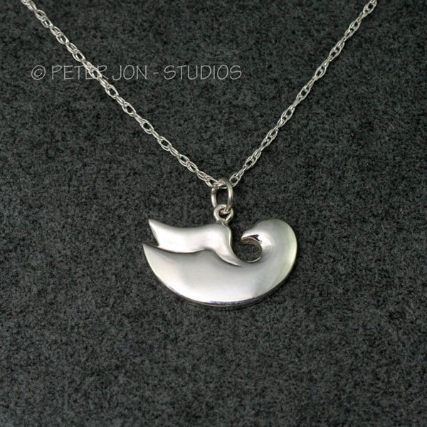 Reflektive Taube Halskette Aus Sterling Silber - Spirit Dove, Friedenstaube Anhänger Reflektive Taube Halskette Aus Sterling Silber - Spirit Dove, Friedenstaube Anhänger von LoveSoWide