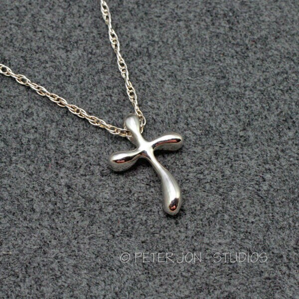 Soft Cross Halskette Aus Sterlingsilber, Glaubens Kreuz, Christlicher Anhänger Soft Cross Halskette Aus Sterlingsilber, Glaubens Kreuz, Christlicher Anhänger von LoveSoWide