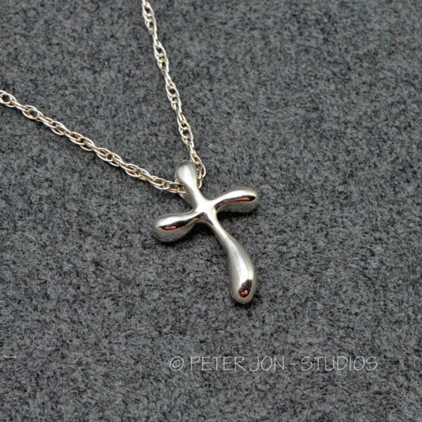 Soft Cross Halskette Aus Sterlingsilber, Glaubens Kreuz, Christlicher Anhänger Soft Cross Halskette Aus Sterlingsilber, Glaubens Kreuz, Christlicher Anhänger von LoveSoWide