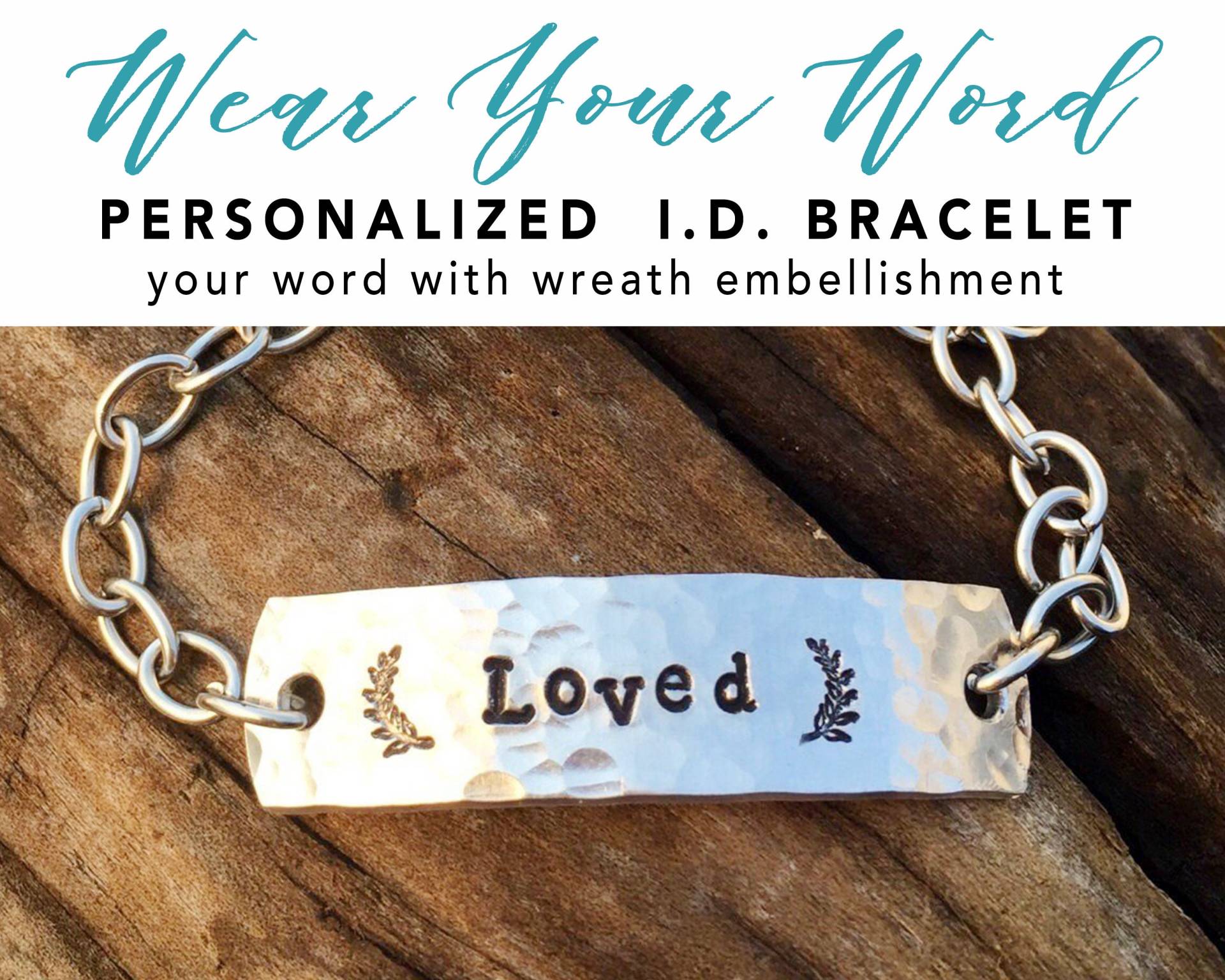 Custom Word Id Armband - Individuell Gestempeltes Wort Inspirational Affirmation Des Jahres Love Squared Designs Custom Word Id Armband - Individuell Gestempeltes Wort Inspirational Affirmation Des Jahres Love Squared Designs von LoveSquaredDesigns