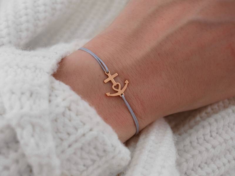 Armband Anker Herz Filigran Rosé Gold Edelstahl von LoveStatementNet