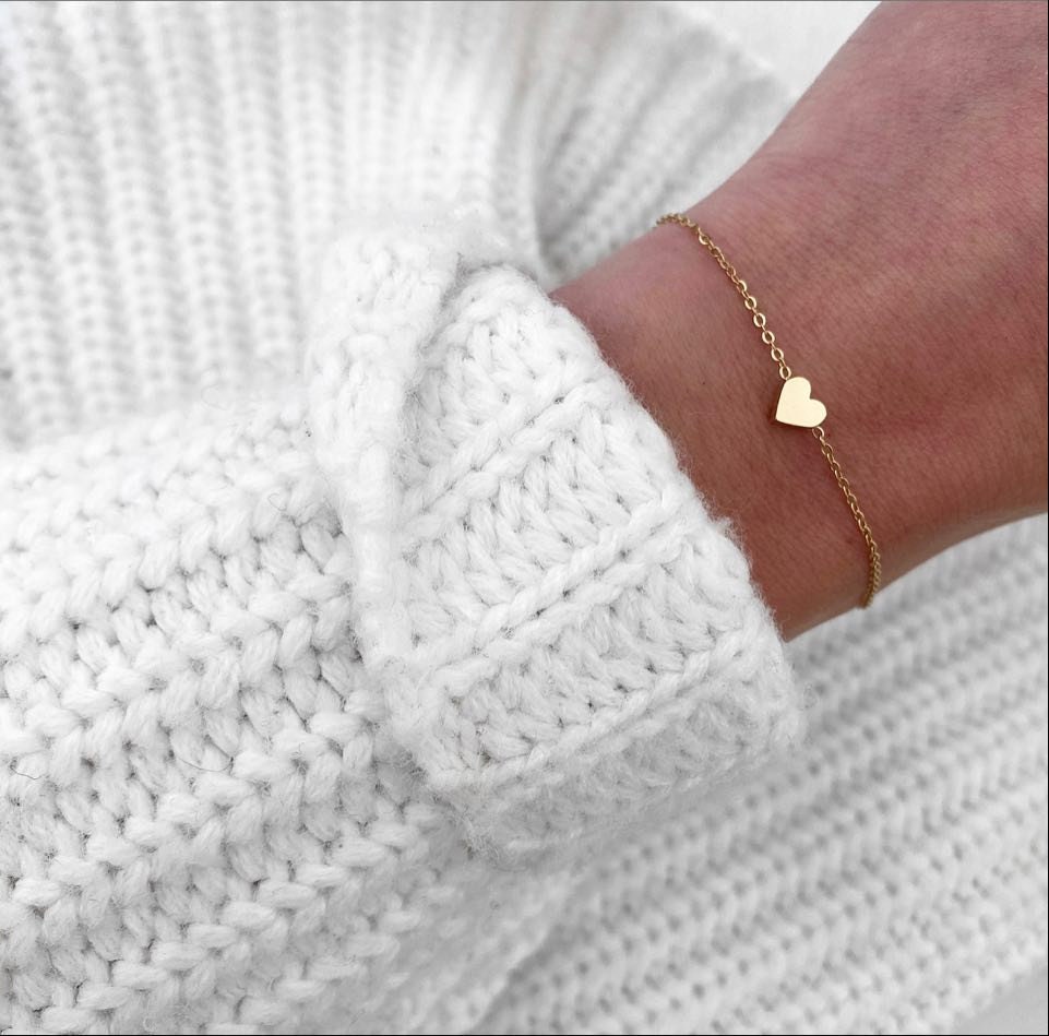 Armband Herz Anhänger Filigran Edelstahl Gold Vergoldet Gliederarmband Armband Herz Anhänger Filigran Edelstahl Gold Vergoldet Gliederarmband von LoveStatementNet
