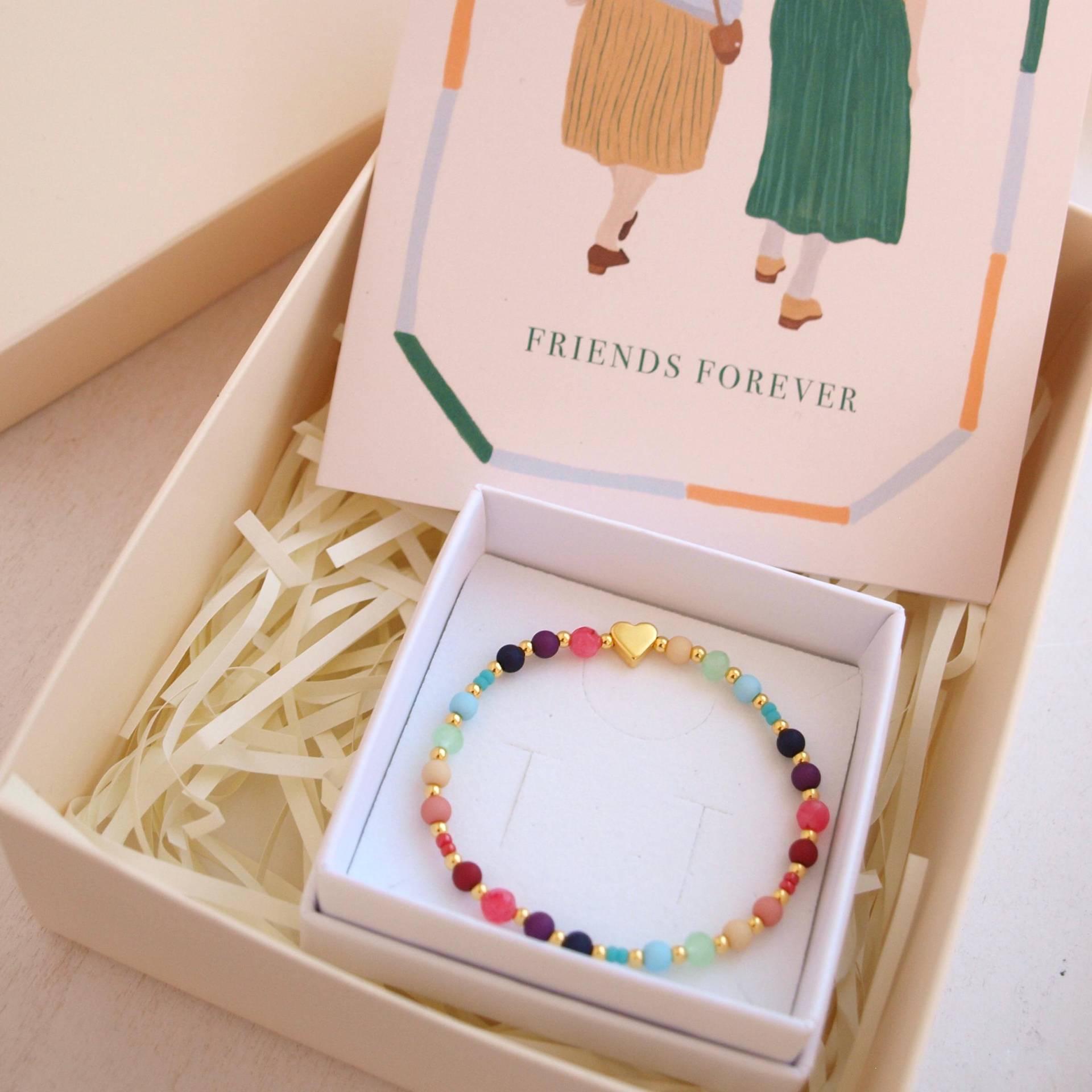 Buntes Freundschaftsband | Beste Freundin Armband Geschenk Beste Herzarmband Perlenarmband Mit Herz Buntes Freundschaftsband | Beste Freundin Armband Geschenk Beste Herzarmband Perlenarmband Mit Herz von LoveStatementNet