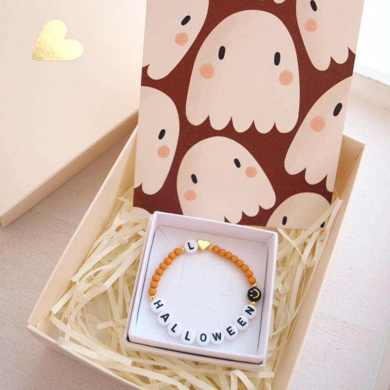 Kinderarmband Armband Halloween Geschenk Set Personalisiert Kind Perlenarmband Verkleindung Mitbringsel Mitgebsel Kostüm Kinderarmband Armband Halloween Geschenk Set Personalisiert Kind Perlenarmband Verkleindung Mitbringsel Mitgebsel Kostüm von LoveStatementNet