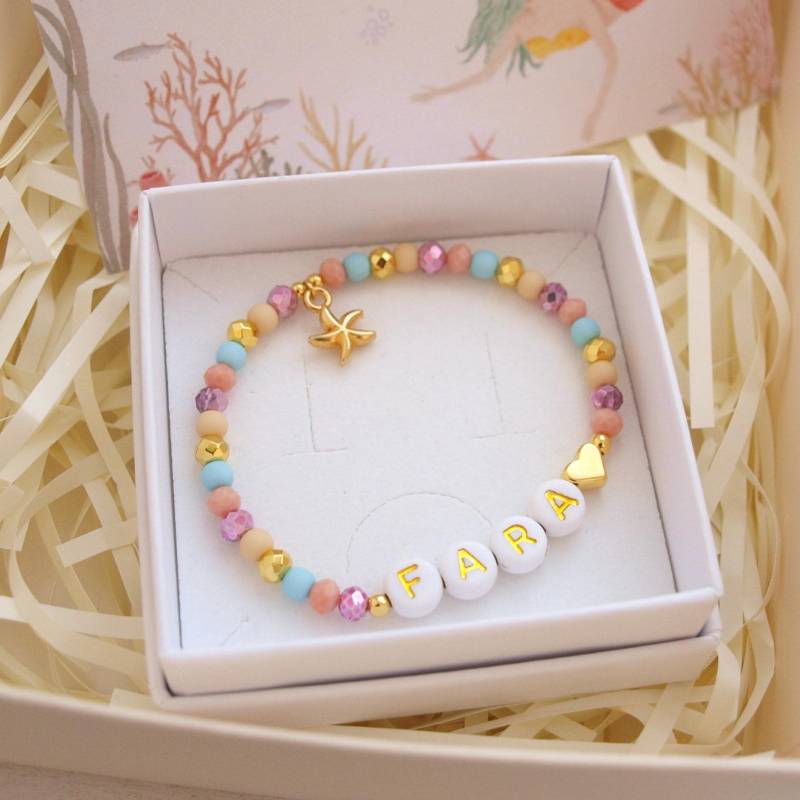 Personalisiertes Armband Mädchen Meerjungfrau Name Nixe Personalisierter Schmuck Geschenk Weihnachtsgeschenk von LoveStatementNet
