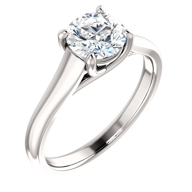 Solitär Verlobungsring - 1 Karat Weißer Saphir Oder Mehr Größen Von Labor Gewachsene Diamanten in 14K Weiß Gelbgold 4 Krappenfassung Solitär Verlobungsring - 1 Karat Weißer Saphir Oder Mehr Größen Von Labor Gewachsene Diamanten in 14K Weiß Gelbgold 4 Krappenfassung von LoveStatue