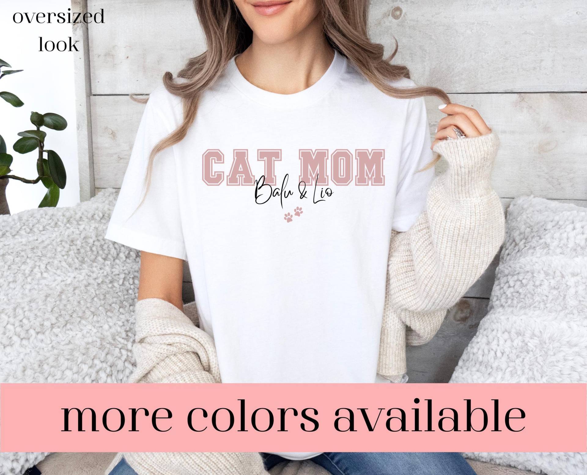 Customize Cat Mom Shirt, Personalized Catmom Owner Gift, Funny Pet Lover Custom Catlady Gift von LoveSuDesignShop