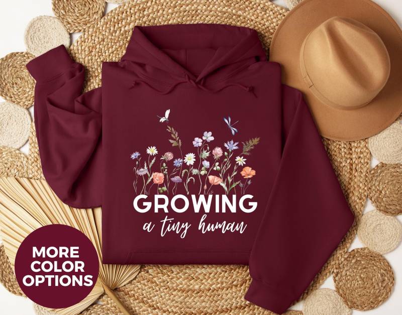 Floral Mom To Be Hoodie, Cute Pregnancy Hoodie , Babyshower Gift, Reveal von LoveSuDesignShop