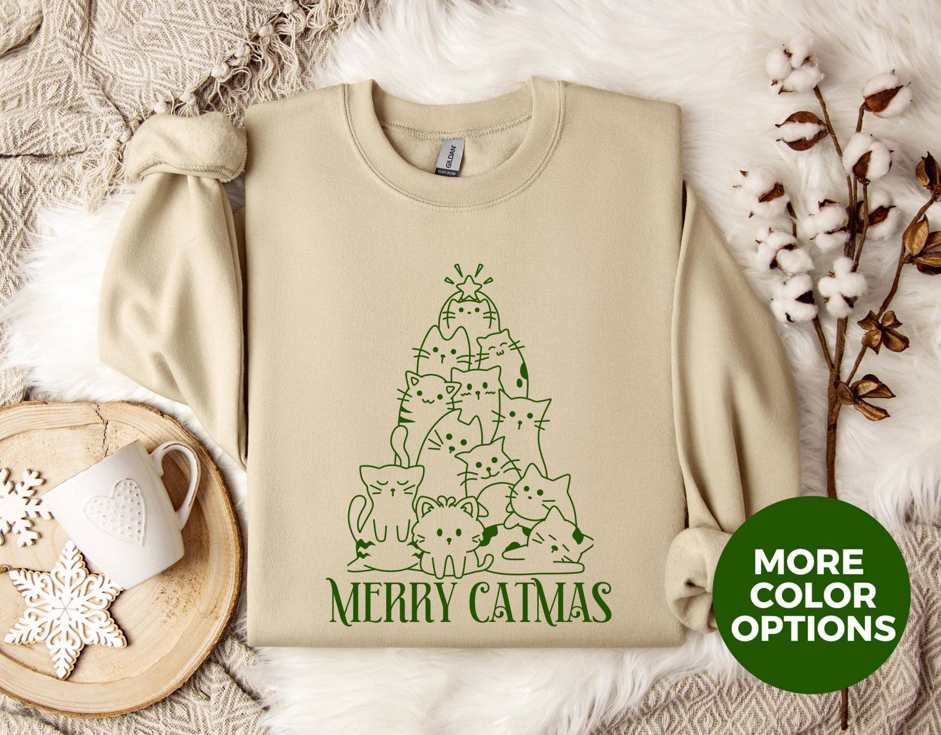 Merry Catmas Sweater, Winter Sweatshirt, Christmas Catlady Cat Lover Catlover Gift, Xmas Unisex Sweater von LoveSuDesignShop