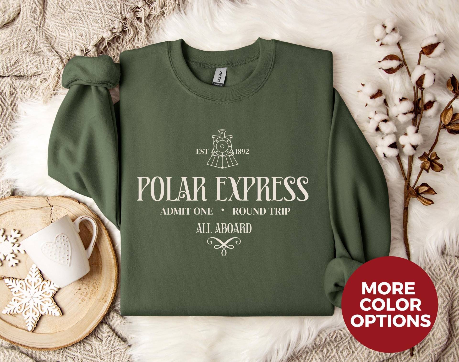 Polar Express Sweater, Winter Sweatshirt, Christmas Northpole Crewneck, Sweatshirt, Xmas Unisex Sweater von LoveSuDesignShop