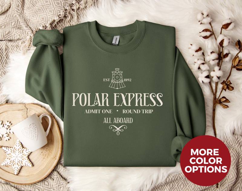 Polar Express Sweater, Winter Sweatshirt, Christmas Northpole Crewneck, Sweatshirt, Xmas Unisex Sweater von LoveSuDesignShop