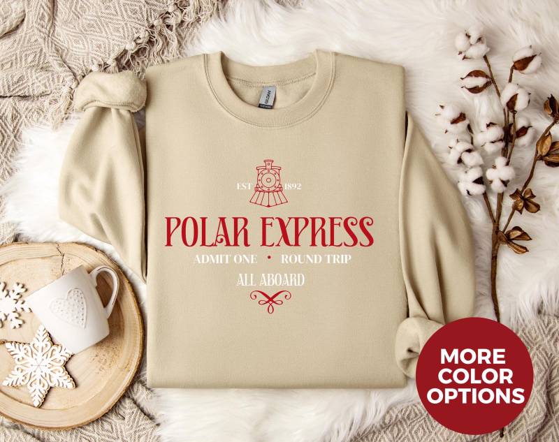 Polar Express Sweater, Winter Sweatshirt, Christmas Northpole Crewneck, Sweatshirt, Xmas Unisex Sweater von LoveSuDesignShop