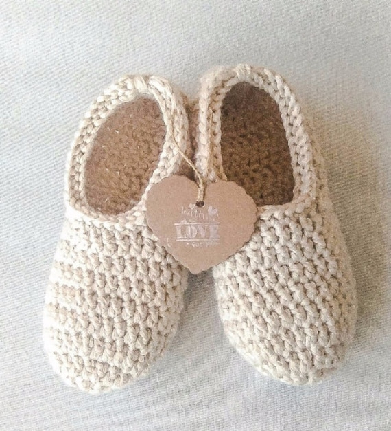 Warme Und Weiche Baumwolle Gehäkelte Hausschuhe, Geschenk Für Frauen, Rustikales Warme Und Weiche Baumwolle Gehäkelte Hausschuhe, Geschenk Für Frauen, Rustikales von LoveTakesCare