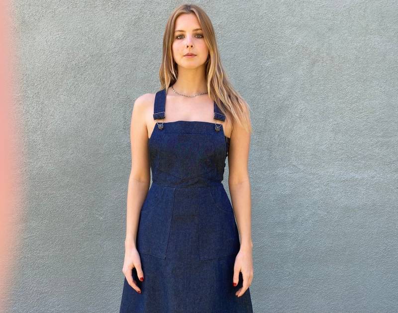 Nina Denim Overall Kleid - Dark Indigo Denim von LoveToLoveYou