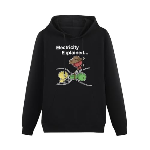 LoveVow Ohm Volt Amp Electricity Explained Funny Electrician Nerd Men's Cotton Hoody Black S von LoveVow