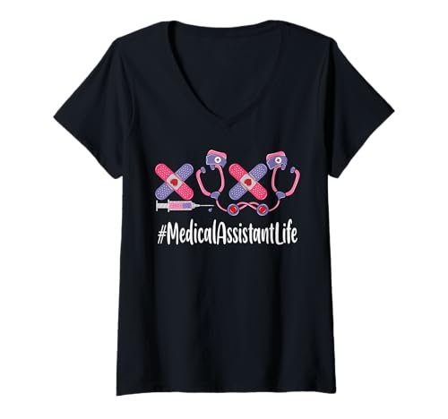 Damen Medical Assistant Valentinstag Frauen Herz Stethoskop T-Shirt mit V-Ausschnitt Damen Medical Assistant Valentinstag Frauen Herz Stethoskop T-Shirt mit V-Ausschnitt von LoveWear.