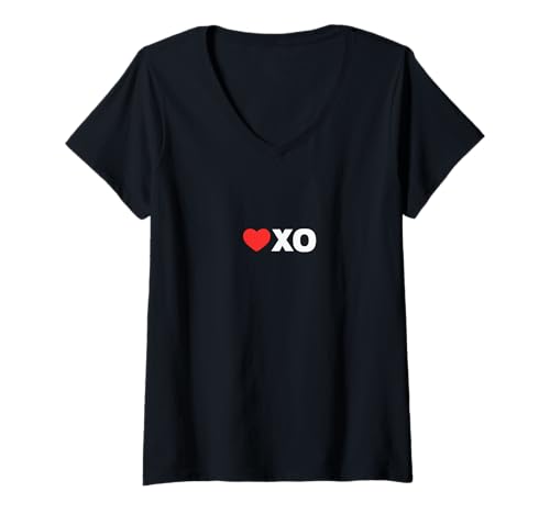 Damen Love (Herz) XO - Loved by People Whose Favorite is XO T-Shirt mit V-Ausschnitt von LoveXO Designs