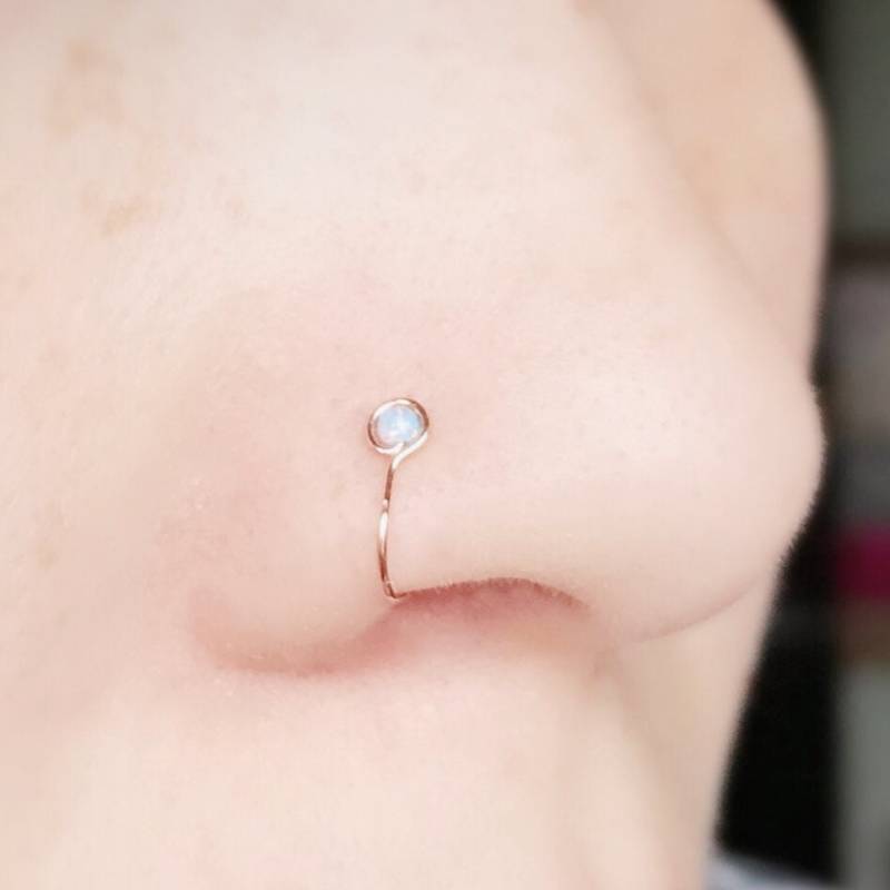 Gefälschter Falscher Nasenring Feueropal Nasenschmuck von LoveYi