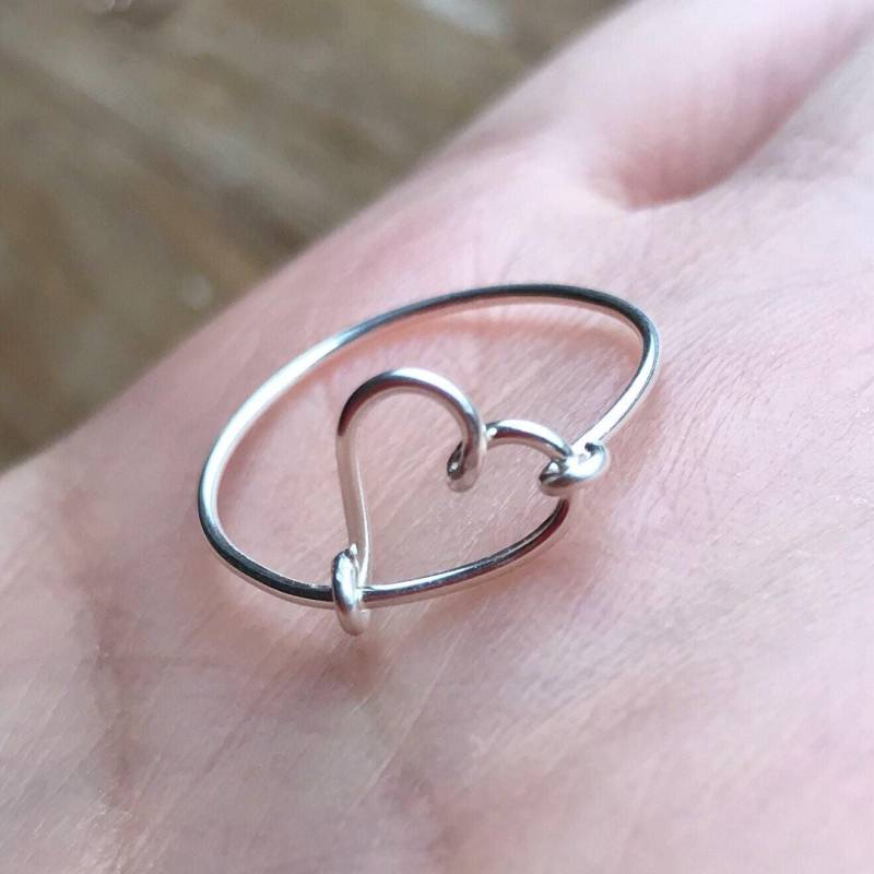 Handgefertigter Herz-Ring - 14K Gold Filled, Roségold, Sterling Silber von LoveYi