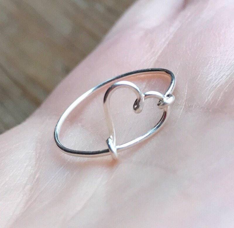 Zierlicher Schlichter Alltags-Herzring Aus 925Er Sterlingsilber von LoveYi