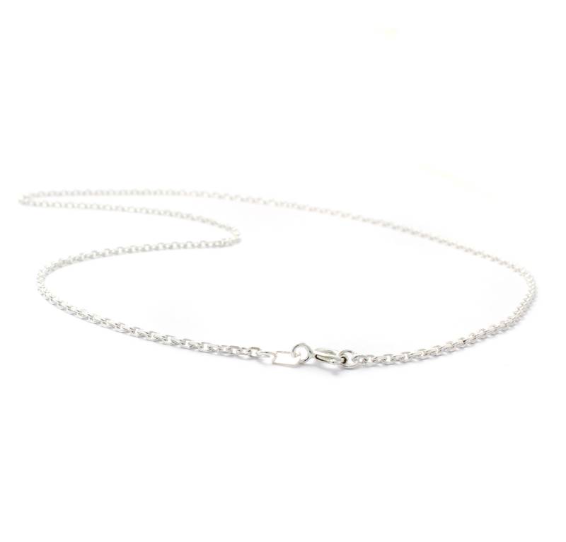 45 cm Ankerkette Mittel, 925 Sterling Silber, 4-Fach Diamantiert, Gliederkette Fein, Silber Kette Neu, Für Anhänger, Silberkette Zart von LoveYourDiamonds