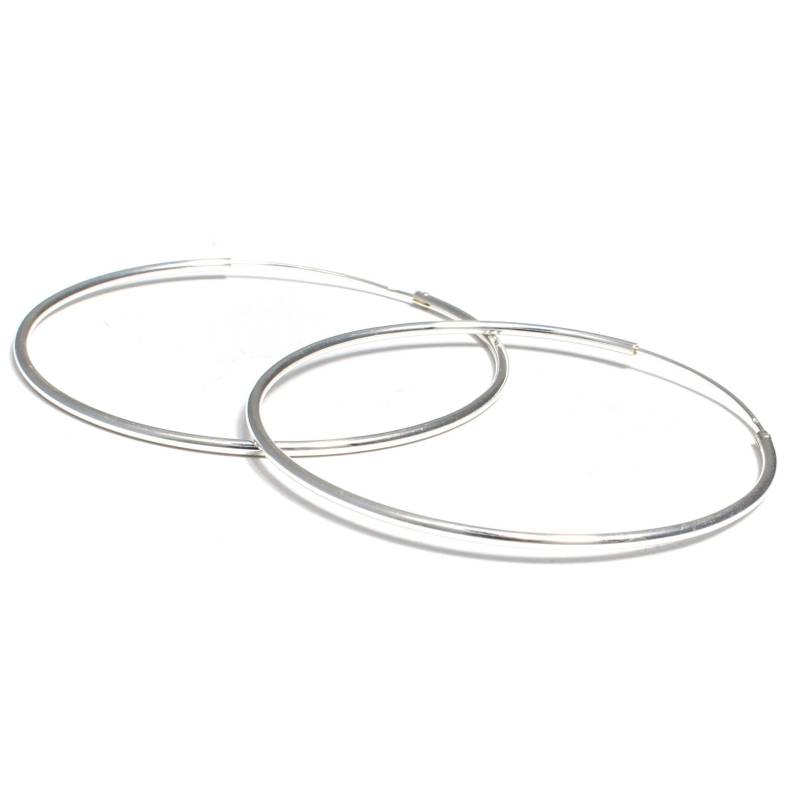 50 Mm 925 Sterling Silber Creolen Mit Steckverschluss von LoveYourDiamonds