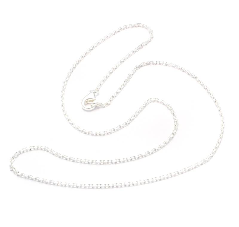 50 cm Ankerkette Mittel, 925 Sterling Silber, 4-Fach Diamantiert, Gliederkette Fein, Silber Kette Neu, Für Anhänger, Silberkette Zart von LoveYourDiamonds