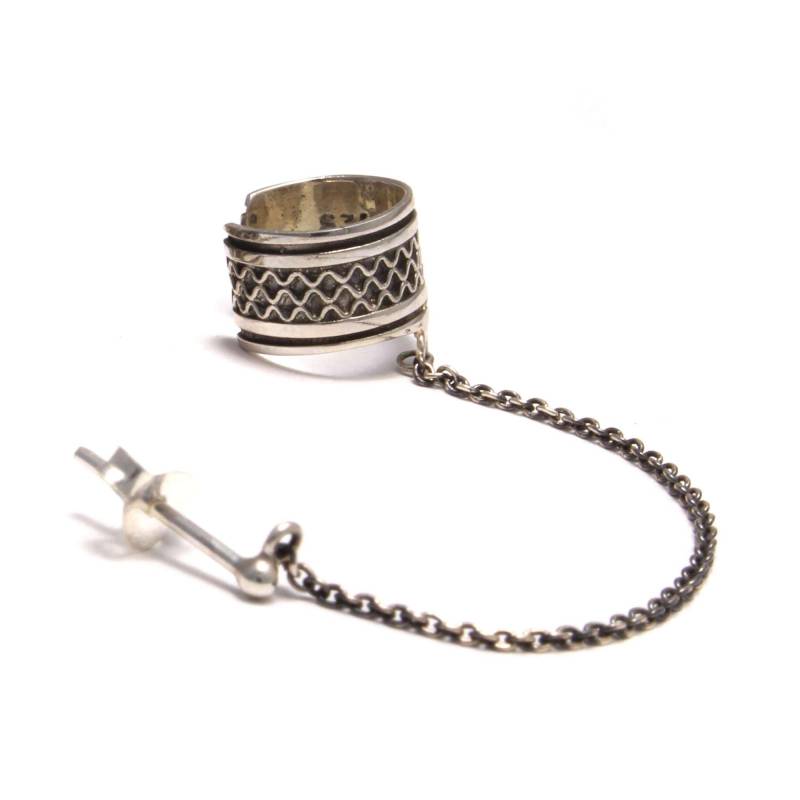 925 Sterling Silber Ohrklemme Im Karo Muster Mit Ohrstecker, Ear Plug Silver, Clip Earring Sterling, Ohrclip, Ohr Clip, Fake von LoveYourDiamonds