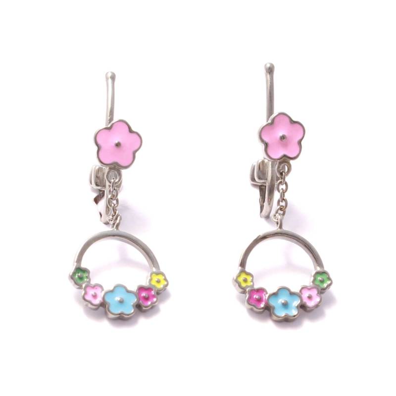 Blumen Kranz Ohrclips Aus 925 Sterling Silber von LoveYourDiamonds