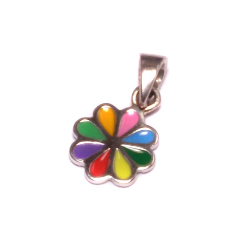 Bunter Blumen Kinderschmuck Ketten Anhänger Aus 925 Sterling Silber von LoveYourDiamonds