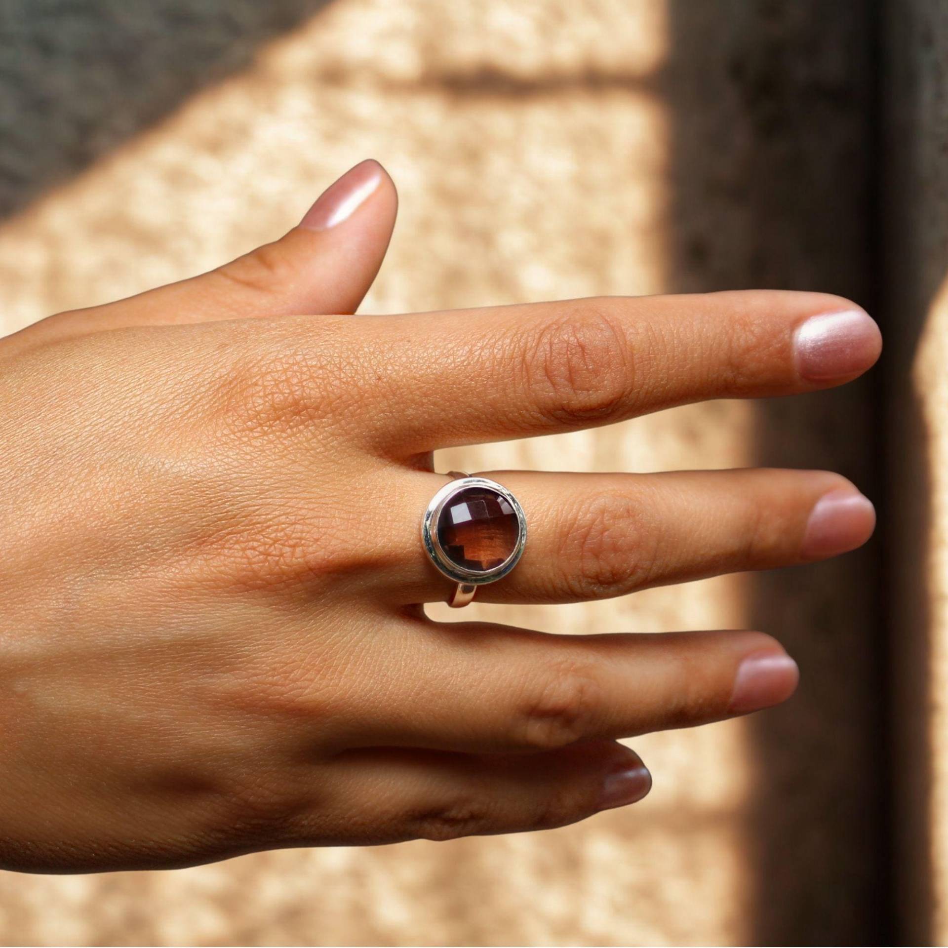 Eleganter Rauchquarz Ring Damen 925 Sterling Silber Edelstein Silberring Handgefertigter Solitär Edelsteinring Boho Damenschmuck Eleganter Rauchquarz Ring Damen 925 Sterling Silber Edelstein Silberring Handgefertigter Solitär Edelsteinring Boho Damenschmuck von LoveYourDiamonds