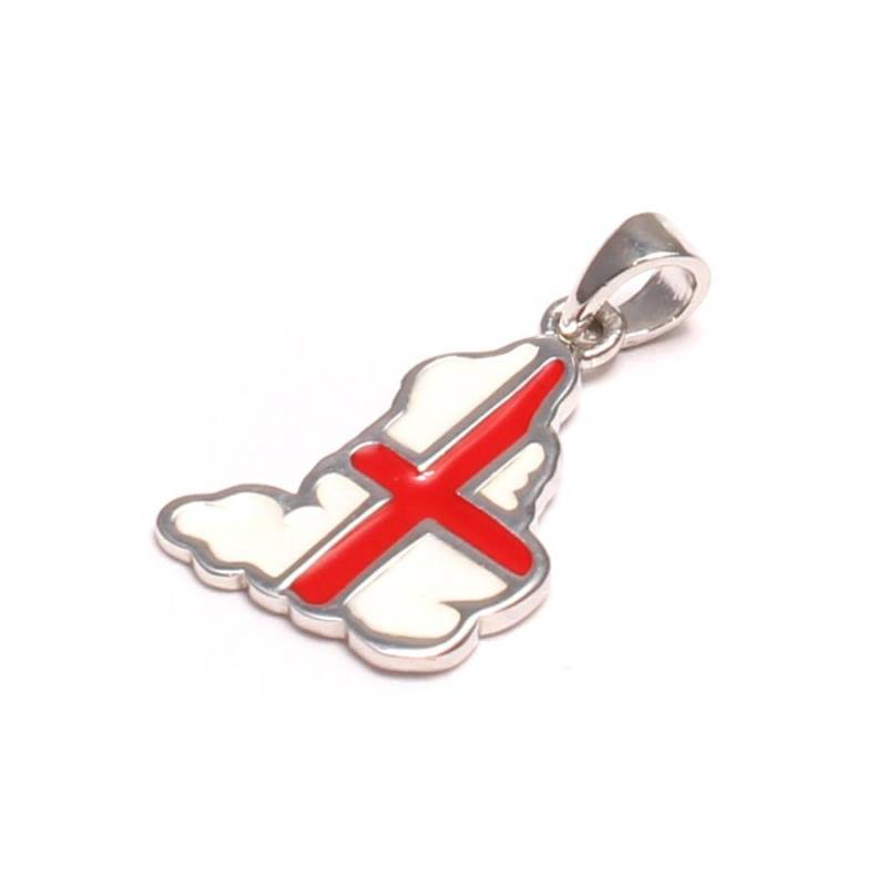 England Landkarte Anhänger, 925 Sterling Silber, Kettenanhänger Flagge Emaille, Englisch Stolz Andenken, Urlaub Reise Geschenk, Patriotisch von LoveYourDiamonds