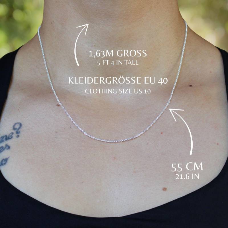 Halskette Silber Damen 55 cm Feine Silberkette 925 Sterling Silber, Zart & Elegant, Layeringkette Auch Vergoldet Erbskette Frauenschmuck von LoveYourDiamonds
