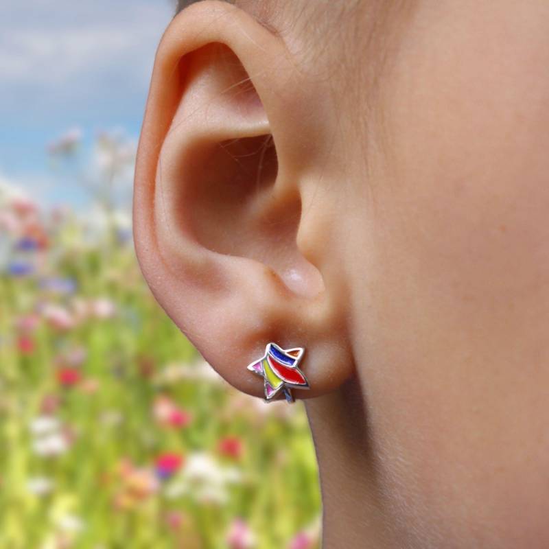 Kinder Ohrclips Regenbogen Stern Kinderschmuck 925 Silber Ohrringe Ohne Ohrlöcher Nickelfrei Mädchen Schmuck Erste Geschenk von LoveYourDiamonds