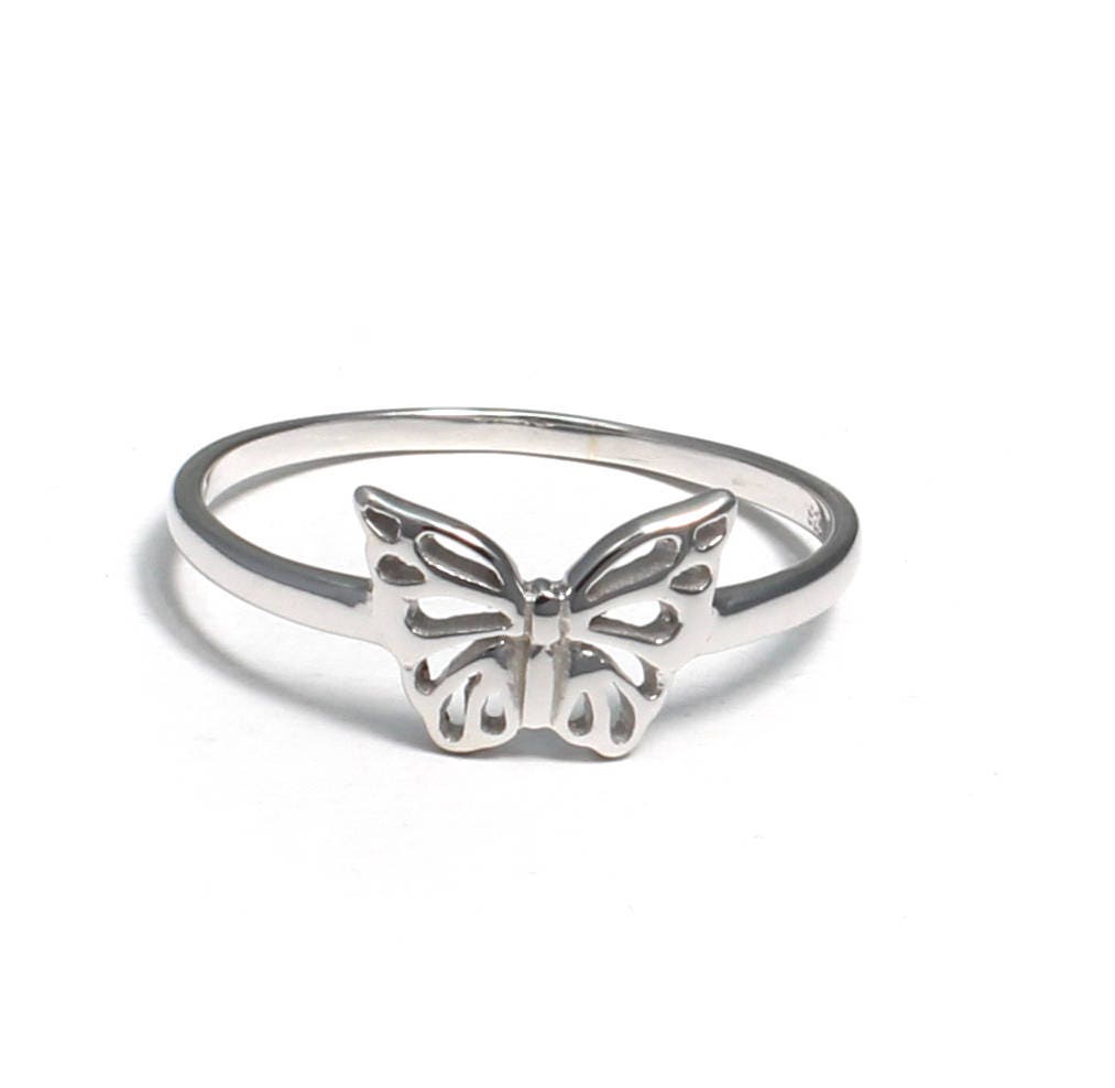 Kinderring Aus 925 Sterling Silber Mit Schmetterling, Cute Ring, Child Ring Silber, Für Kinder, Kinderschmuck, Kinder Schmuck von LoveYourDiamonds