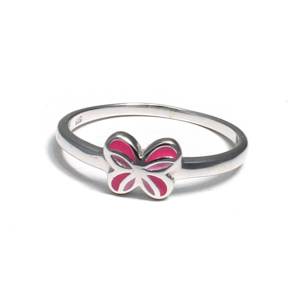 Kinderring Schmetterling Rosa, 925 Sterling Silber, Kinder Ring Zart Pink, Kinderschmuck Nickelfrei Süß, Mädchen Geburtstag Geschenk Für Sie von LoveYourDiamonds