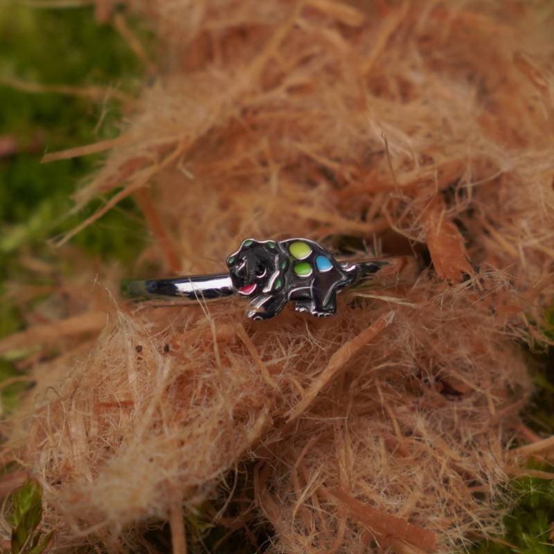 Kinderring Silber Dino Triceratops Jungen Ring Kinder 925 Sterling Recycelt Emaille Kinderschmuck Geschenk Mädchen Nickelfrei von LoveYourDiamonds