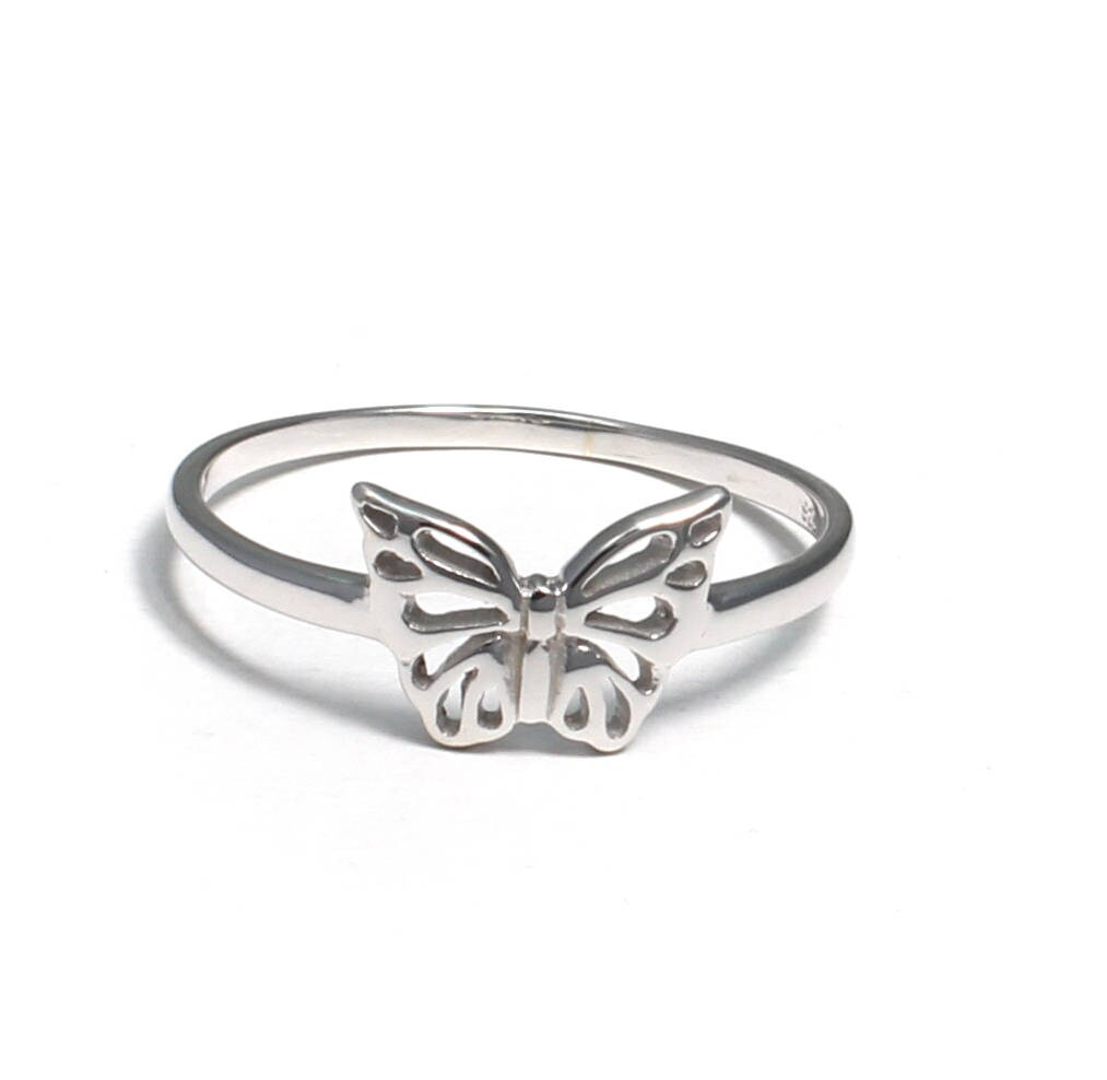Kinderring Silber Schmetterling Mädchen Schmuck Kinder Ring 925 Sterling Tiermotiv Geschenk Für Niedlicher von LoveYourDiamonds